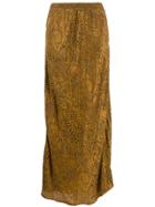 Mes Demoiselles Python Print Long Skirt - Gold