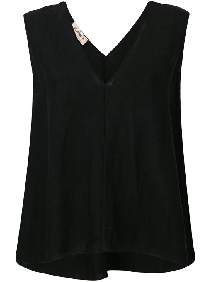 Blanca V-neck Tank Top - Black