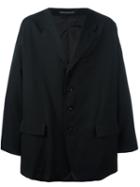 Yohji Yamamoto Oversized Single Breasted Coat, Men's, Size: 3, Black, Cupro/wool