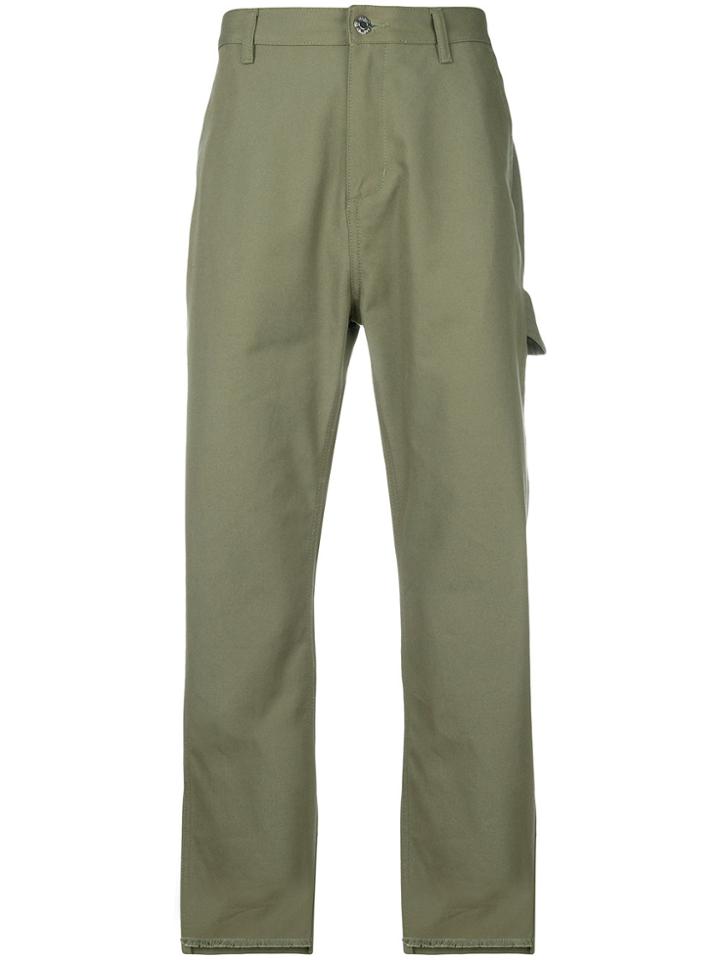 Helmut Lang Cropped Army Trousers - Green