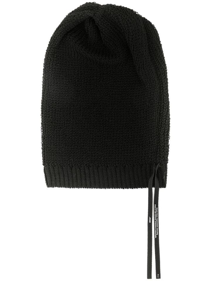 Julius Double Strap Beanie - Black