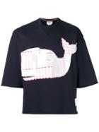 Thom Browne Shirting Patchwork Icon Cutoff Tee - Blue