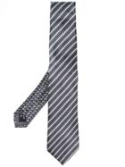 Giorgio Armani Striped Satin Tie - Grey