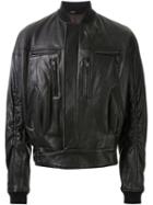 Haider Ackermann Classic Bomber Jacket, Men's, Size: Medium, Black, Cotton/leather/rayon