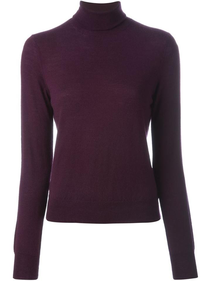 P.a.r.o.s.h. Roll Neck Fine Knit Sweater, Women's, Size: Xs, Pink/purple, Cashmere/wool
