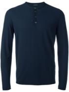 Zanone Longsleeved Henley T-shirt, Size: 50, Blue, Cotton