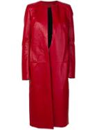 Haider Ackermann Long Leather Coat - Red