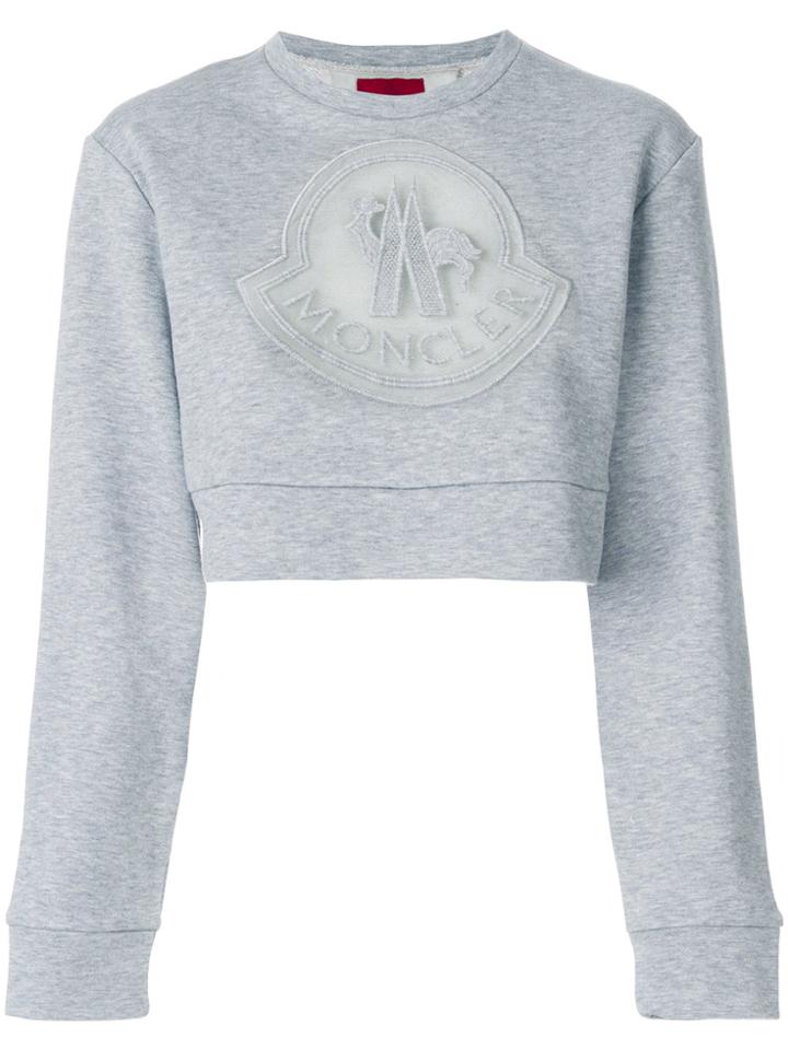 Moncler Gamme Rouge Cropped Logo Sweatshirt - Grey