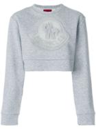 Moncler Gamme Rouge Cropped Logo Sweatshirt - Grey