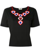 Fendi - Heart T-shirt - Women - Cotton - 38, Black, Cotton