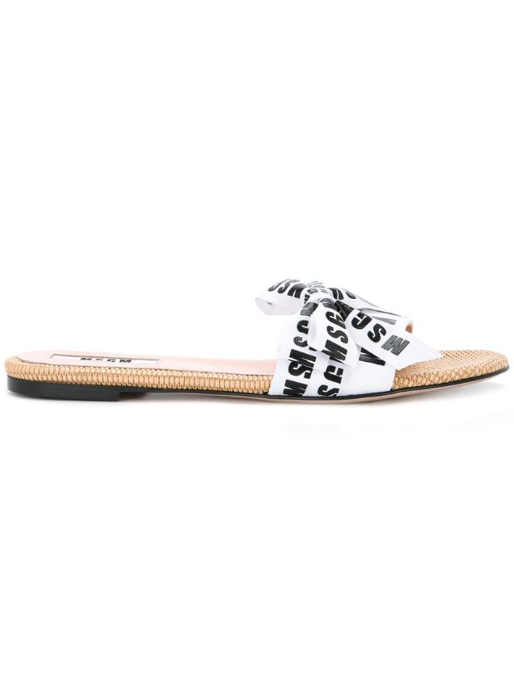Msgm Branded Sandals - White