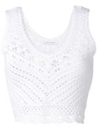 Alberta Ferretti Cropped Knitted Top - White