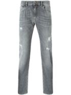 Dolce & Gabbana Distressed Jeans, Men's, Size: 48, Grey, Cotton/spandex/elastane