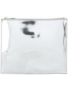 Calvin Klein Top Zip Clutch Bag - Metallic