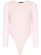 Y/project Cut Out Hip Long Sleeved Bodysuit - Pink