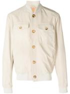 Larusmiani Double Pocket Bomber Jacket - Nude & Neutrals