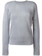 Michael Michael Kors - Metallic Thread Sweater - Women - Cotton/acrylic/polyester/metallic Fibre - L, Women's, Grey, Cotton/acrylic/polyester/metallic Fibre