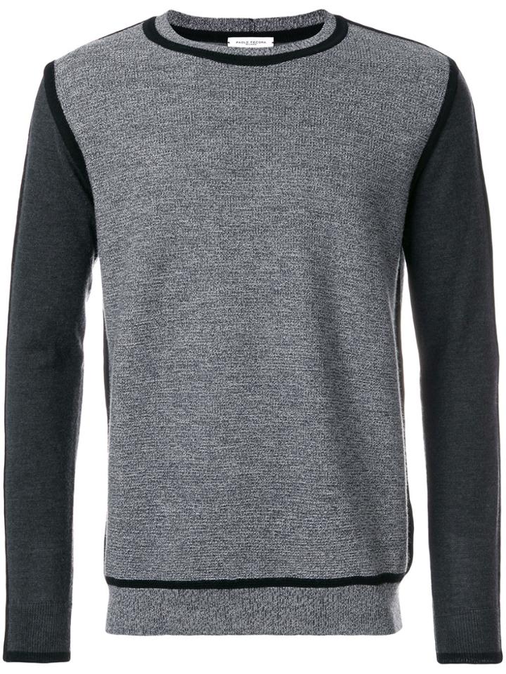 Paolo Pecora Contrast Sleeve Sweater - Grey