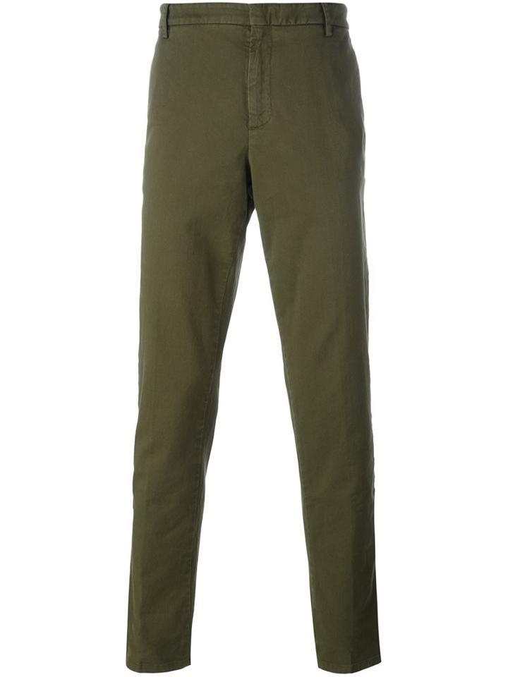 Kenzo Collection Fit Trousers, Men's, Size: 50, Green, Cotton/spandex/elastane