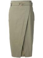Luisa Cerano Wrapped Front Skirt - Green