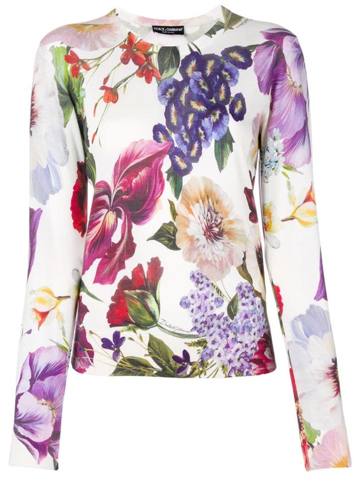 Dolce & Gabbana Floral Print Sweater - White