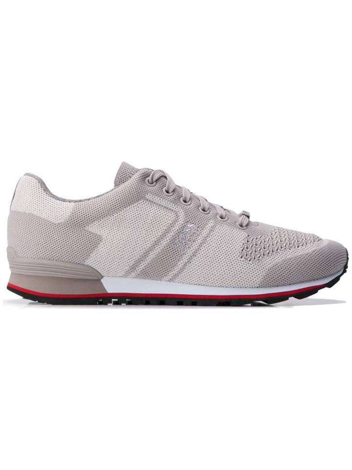 Boss Hugo Boss Knitted Mesh Detail Sneakers - Grey