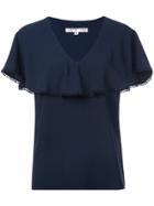 Trina Turk V-neck Ruffle Top - Blue