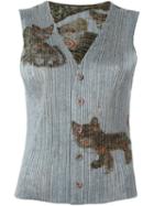Issey Miyake Vintage Pleated Waistcoat, Women's, Size: 5, Grey