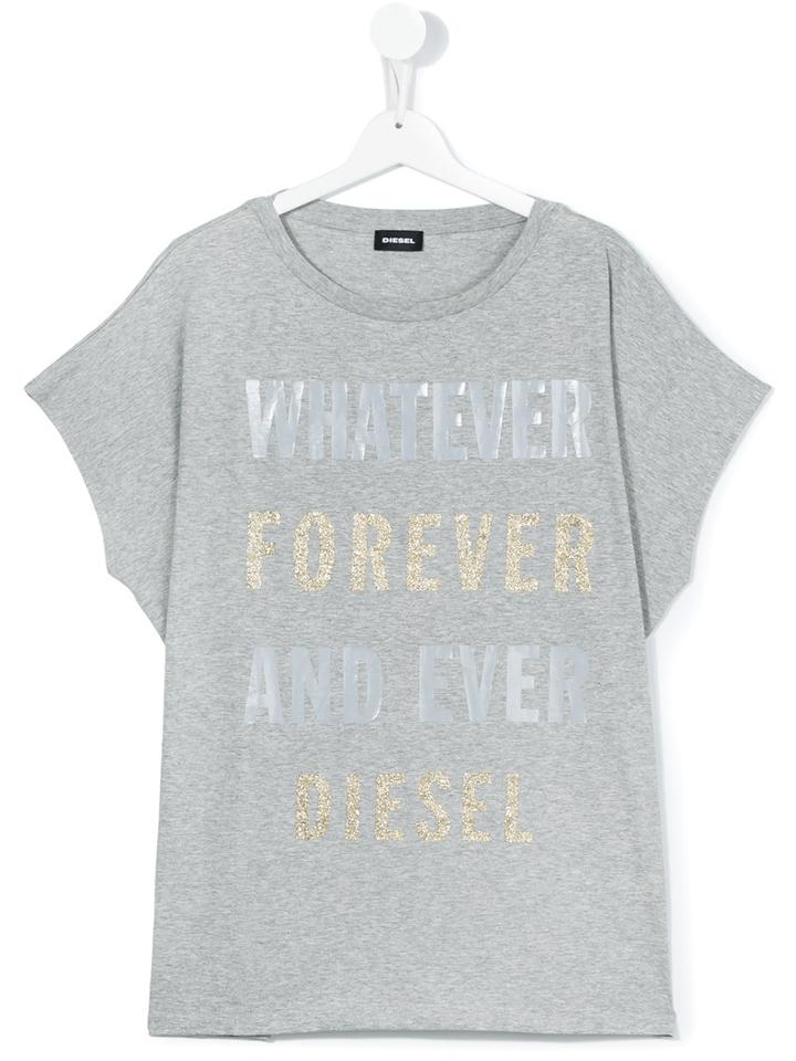 Diesel Kids - Teen Printed T-shirt - Kids - Cotton - 16 Yrs, Girl's, Grey