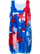 Au Jour Le Jour Sleeveless Sequin Dress, Women's, Size: 42, Blue, Silk/pvc