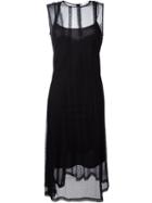 Dkny Sleeveless Tulle Dress, Women's, Size: M, Black, Cotton/nylon/silk/polyester