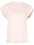 Tibi Split Neck Top - Pink
