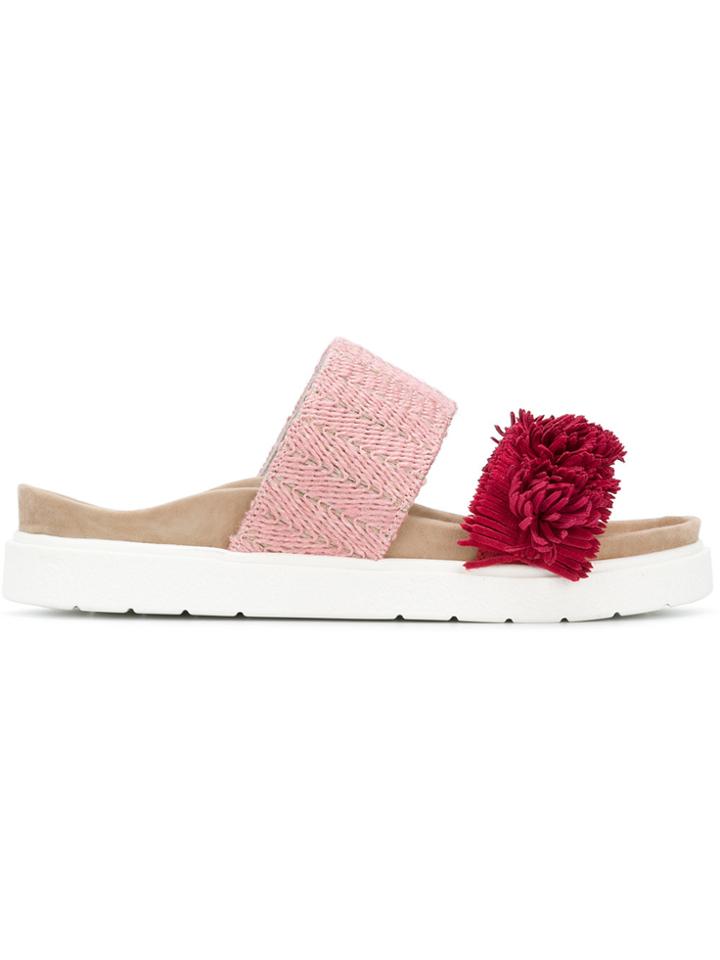 Inari Colourblock Fringe Sandals - Pink & Purple