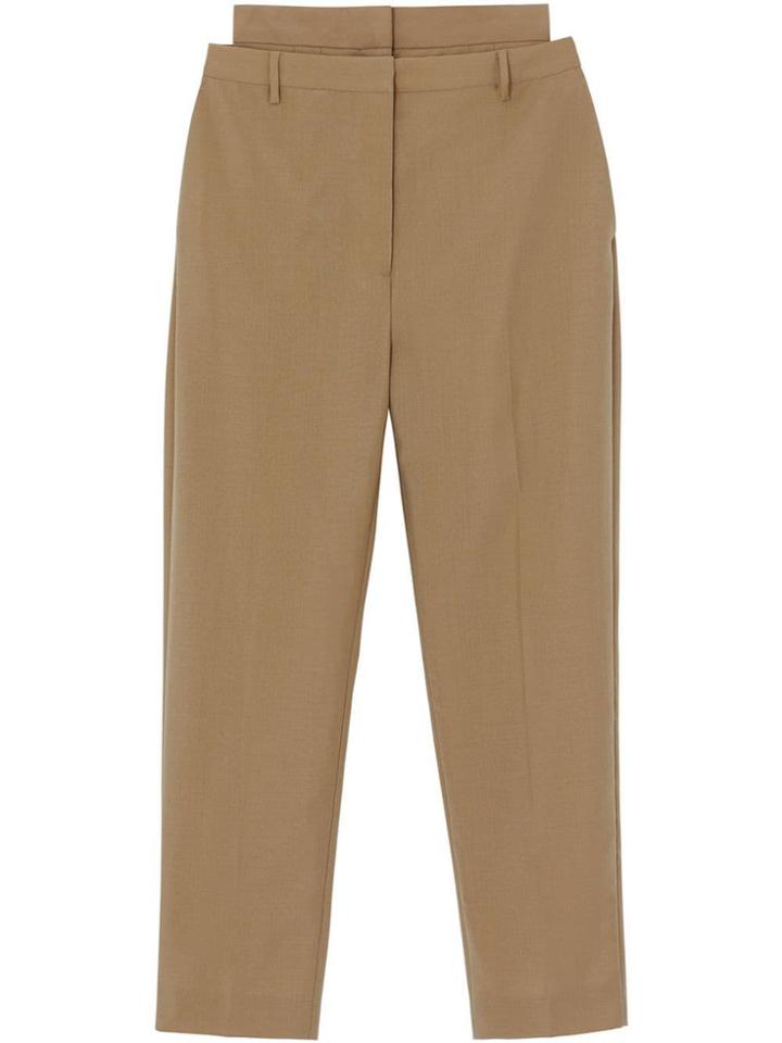 Burberry Double-waist Mohair Wool Trousers - Brown