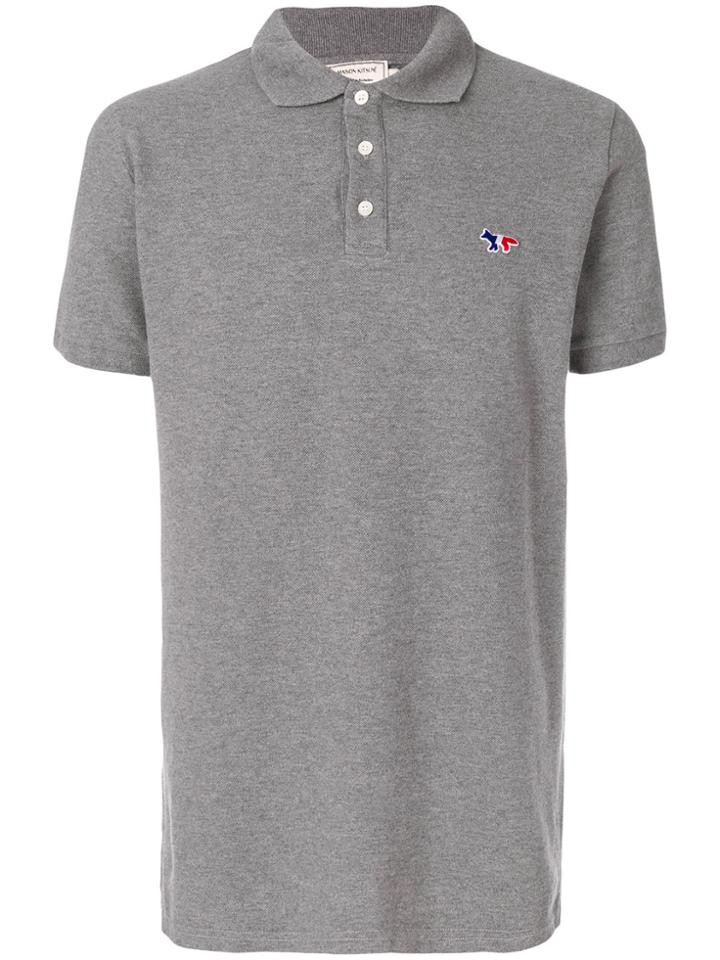 Maison Kitsuné Embroidered Logo Polo Shirt - Grey