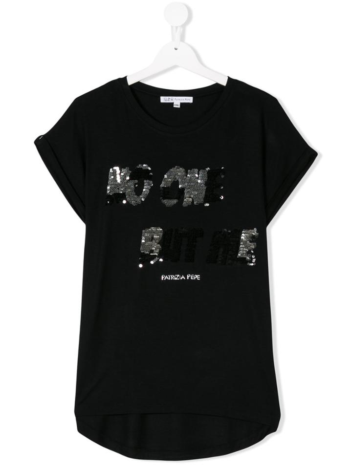 Patrizia Pepe Junior Teen Sequin-embellished T-shirt - Black