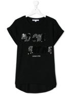 Patrizia Pepe Junior Teen Sequin-embellished T-shirt - Black