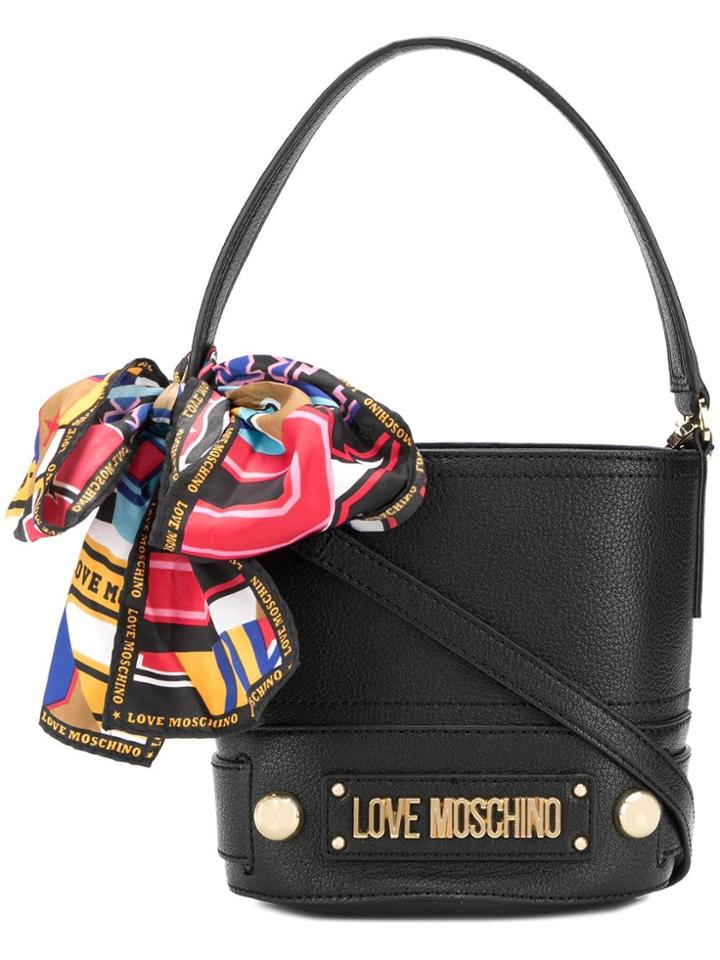 Love Moschino Scarf-detail Bucket Bag - Black
