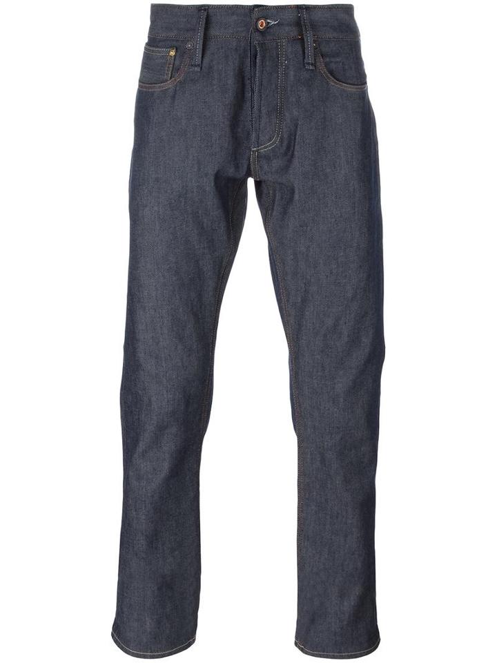 Denham 'razor' Slim Fit Jeans, Men's, Size: 32/32, Blue, Cotton/calf Leather/spandex/elastane