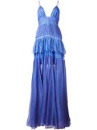 Maria Lucia Hohan Claraamparo Tiered Gown, Women's, Size: 34, Pink/purple, Silk/polyamide/viscose/nylon