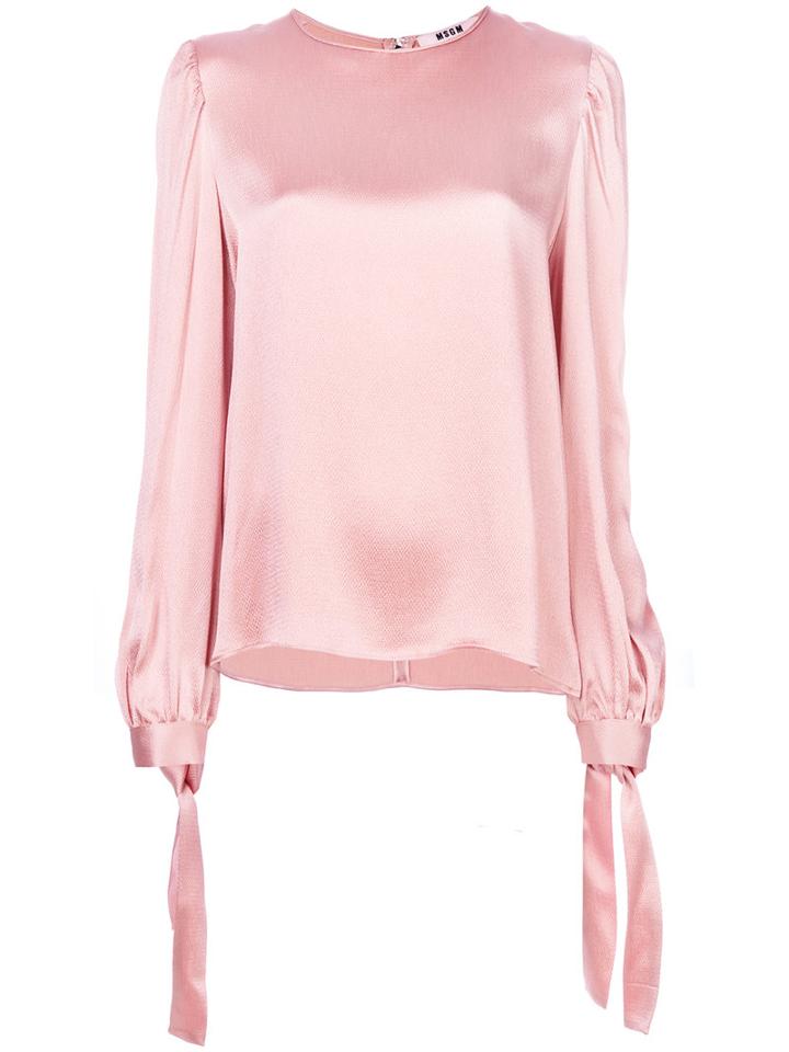 Msgm - Metallic Blouse - Women - Acetate/viscose - 44, Pink/purple, Acetate/viscose