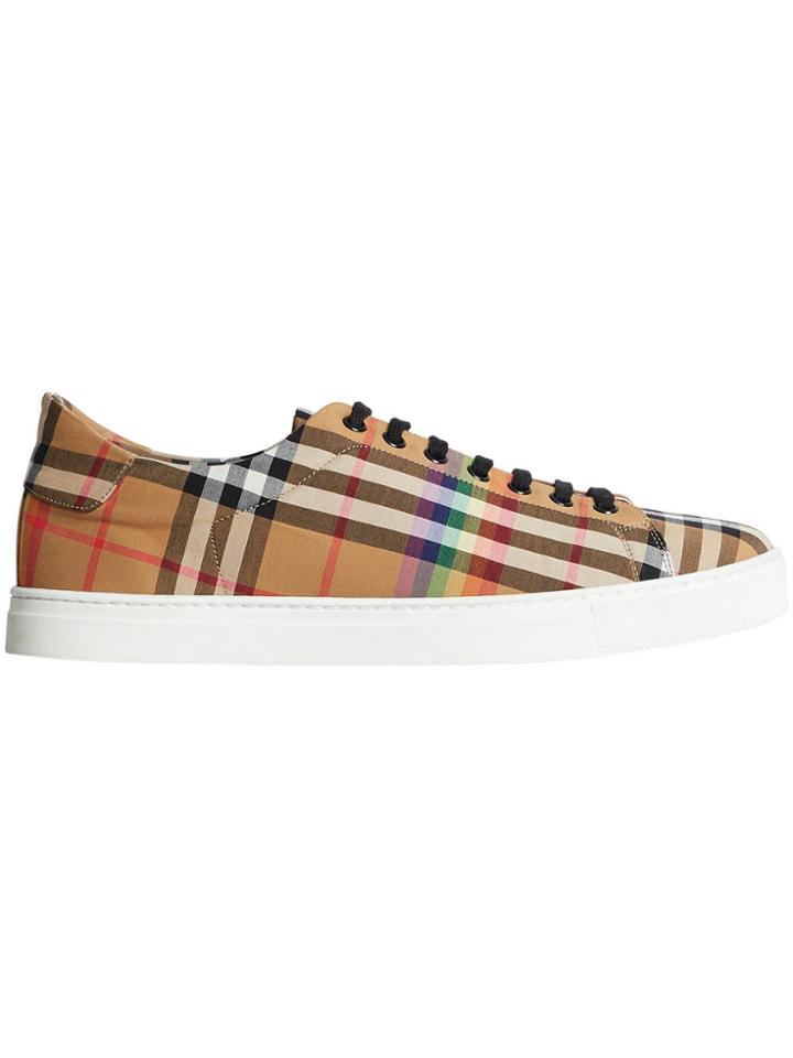 Burberry Rainbow Vintage Check Sneakers - Yellow & Orange