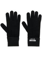 Moschino Logo Knitted Gloves - Black