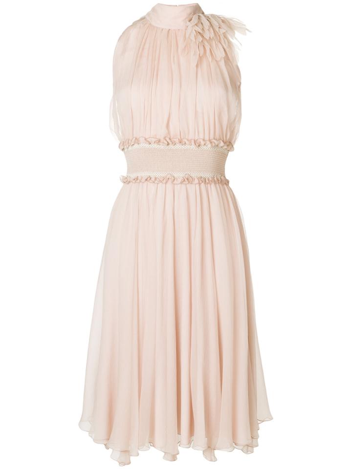 Blumarine Sleeveless Ruffled Dress - Nude & Neutrals