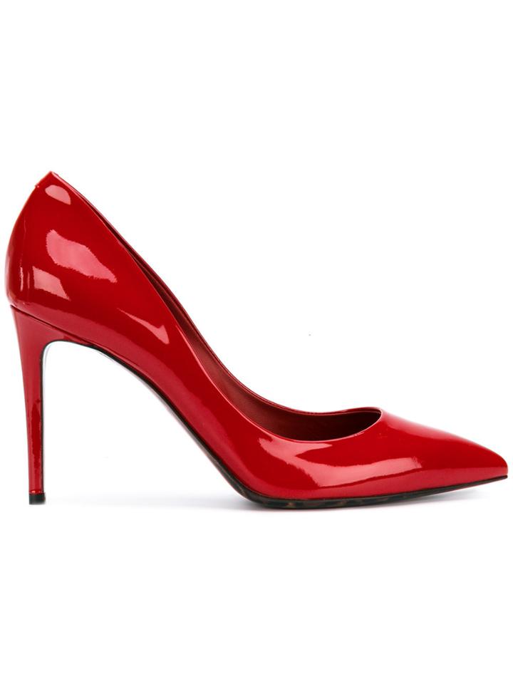 Dolce & Gabbana Kate Patent Pump With Leopard Print Sole - Red