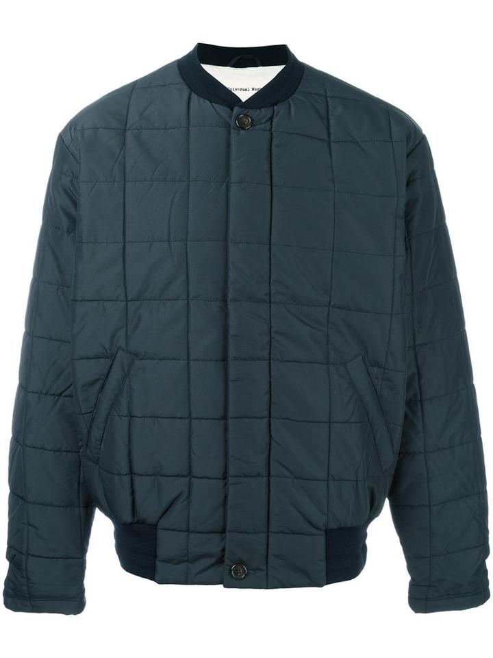Universal Works Quilted Bomber, Men's, Size: Medium, Blue, Polyamide/polyester/cotton