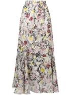 Erdem Floral Flared Skirt - White