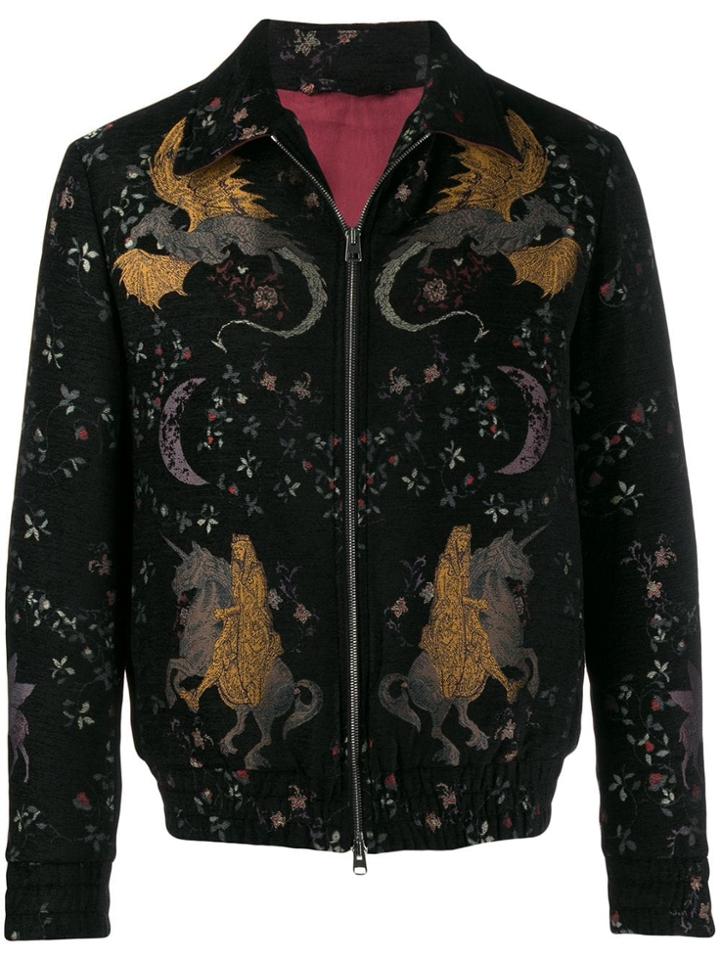 Etro Floral Jacquard Bomber Jacket - Black