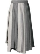 Thom Browne Altered Pleat Midi Skirt - Grey