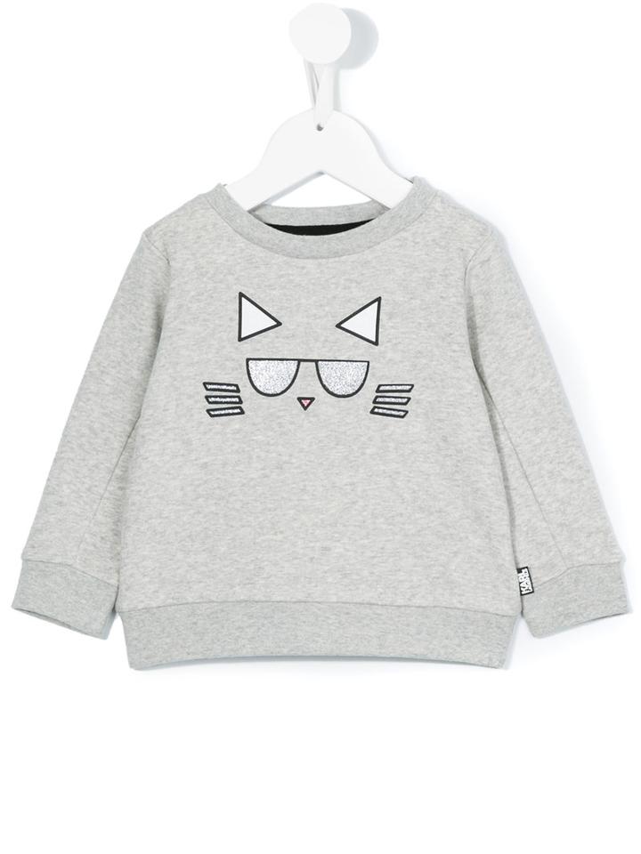 Karl Lagerfeld Kids - Cat Print Sweatshirt - Kids - Cotton/polyester - 24 Mth, Grey